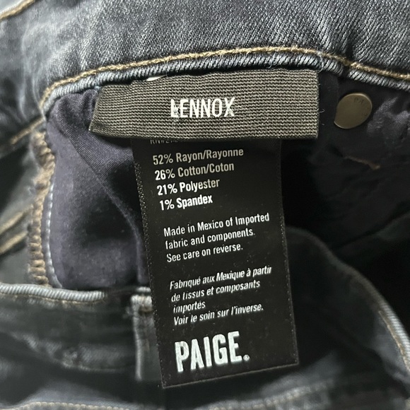 Paige Lennox Slim Jeans Mens Size 31 Actual 29x30.5 Stretch‎ Dark Wash - Picture 7 of 10